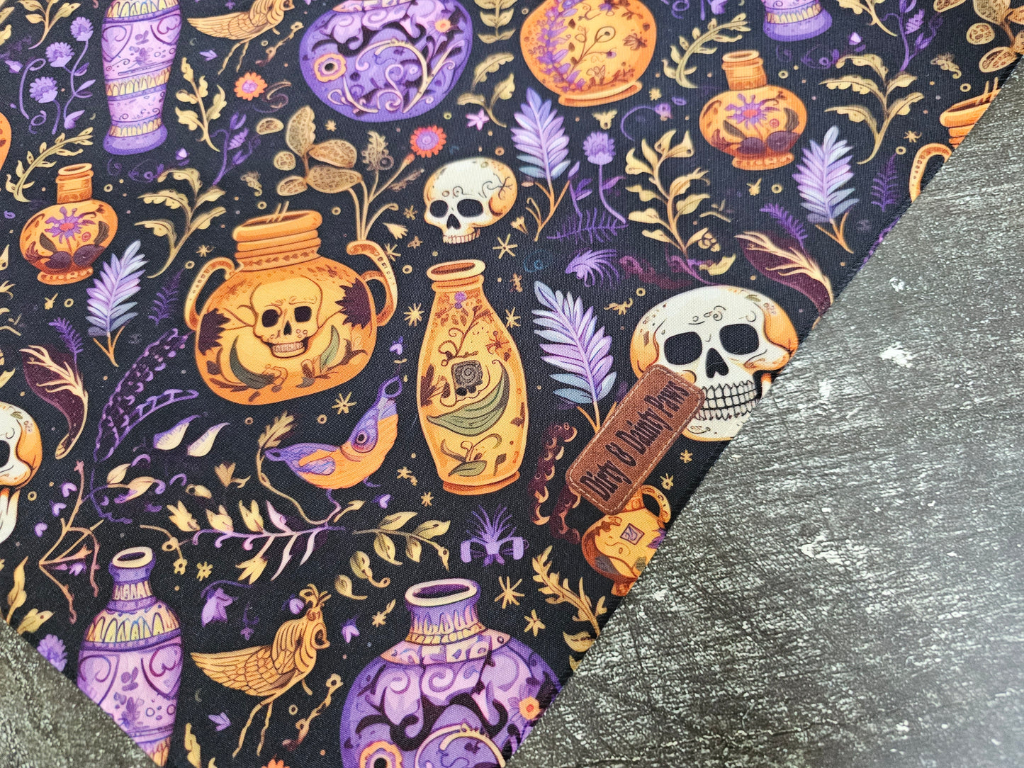 Skulls and Potions Dog Bandana