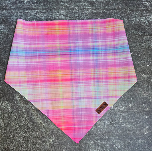 Fall Sunset Plaid Dog Bandana
