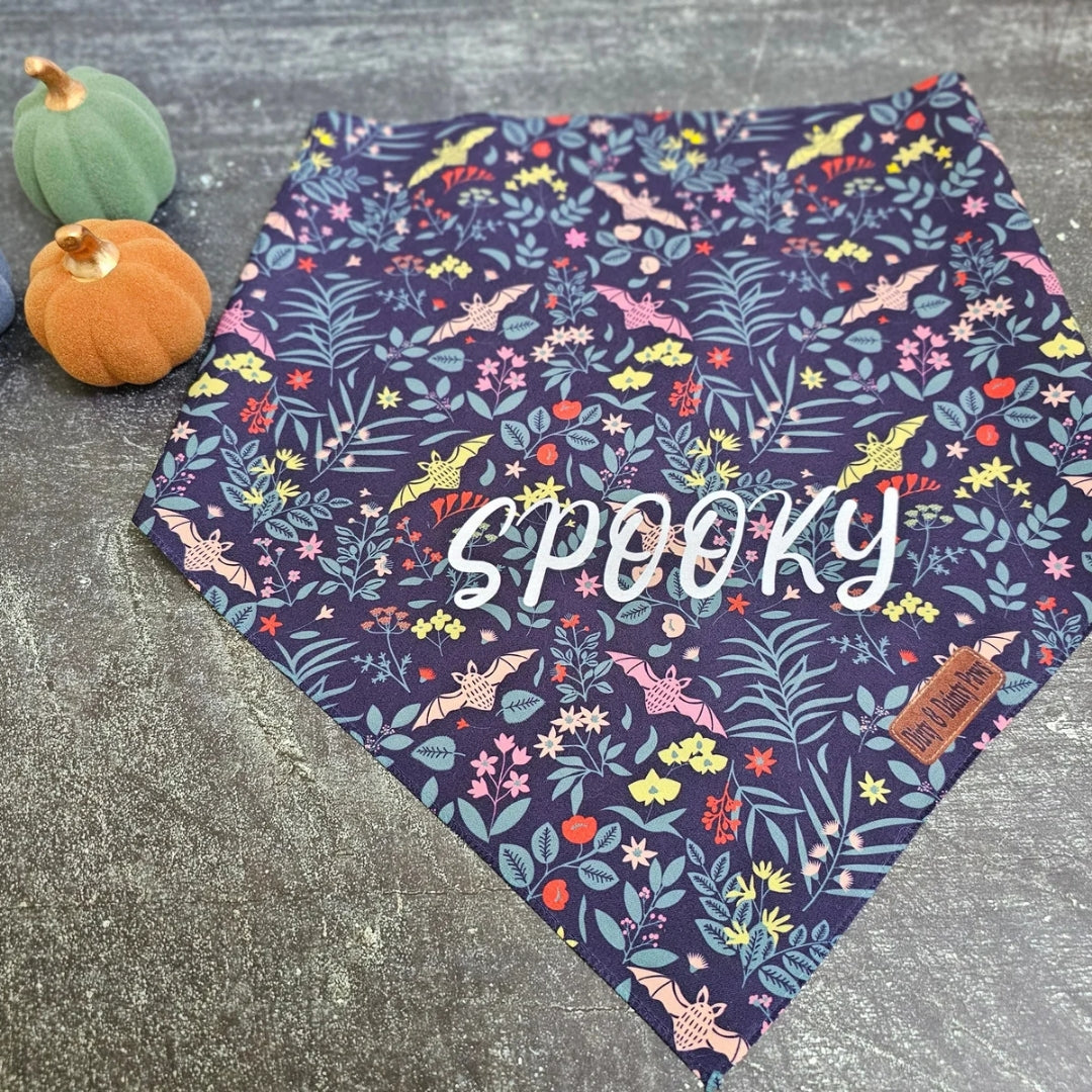 Spooky Bat Garden Dog Bandana
