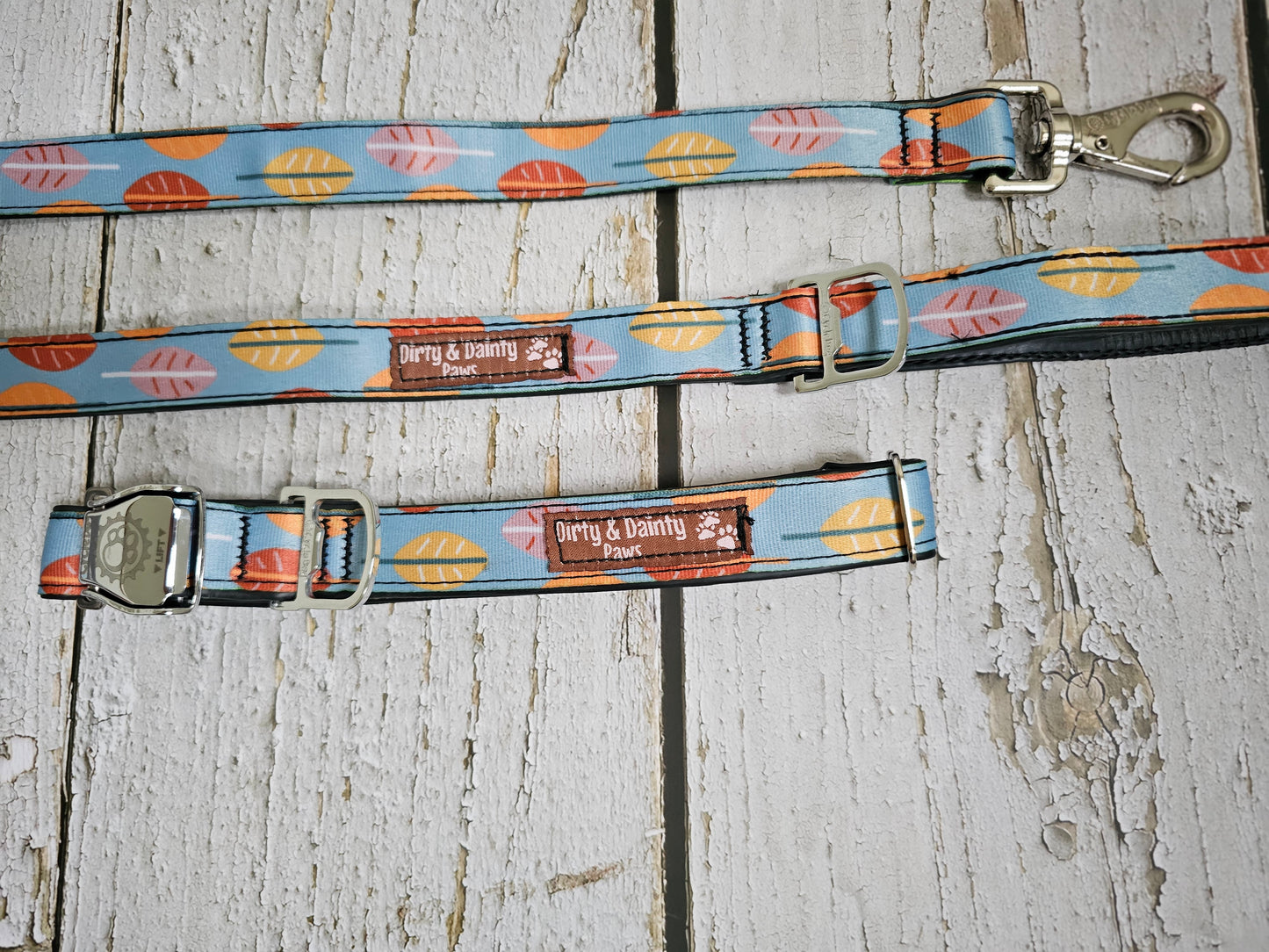 Boho Fall Leaves Dog Collar | Waterproof, NO Stink, Eco-Friendly