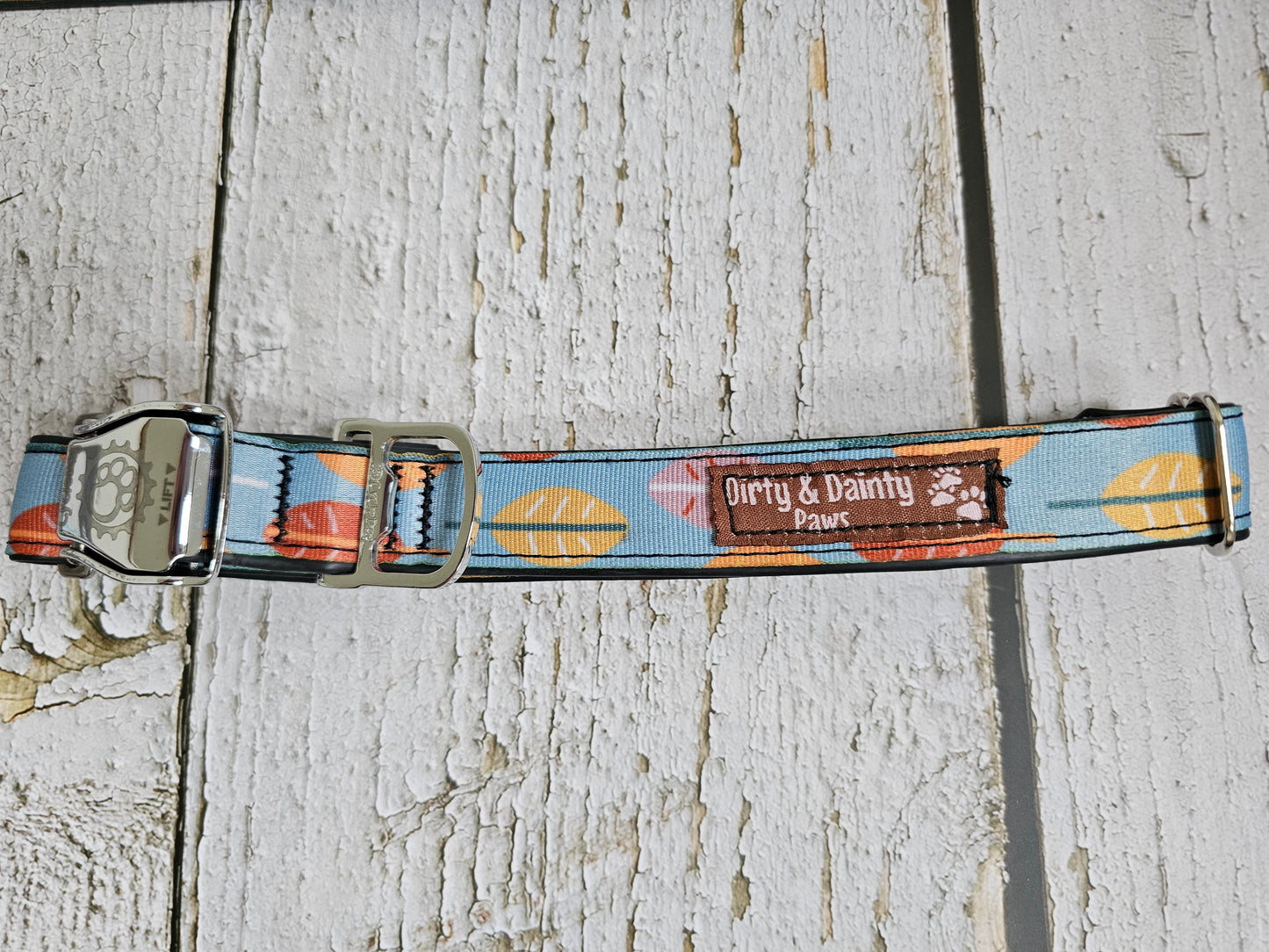 Boho Fall Leaves Dog Collar | Waterproof, NO Stink, Eco-Friendly