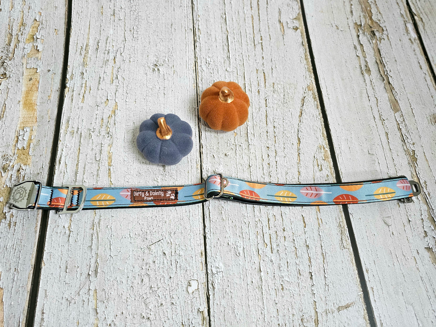 Boho Fall Leaves Dog Collar | Waterproof, NO Stink, Eco-Friendly