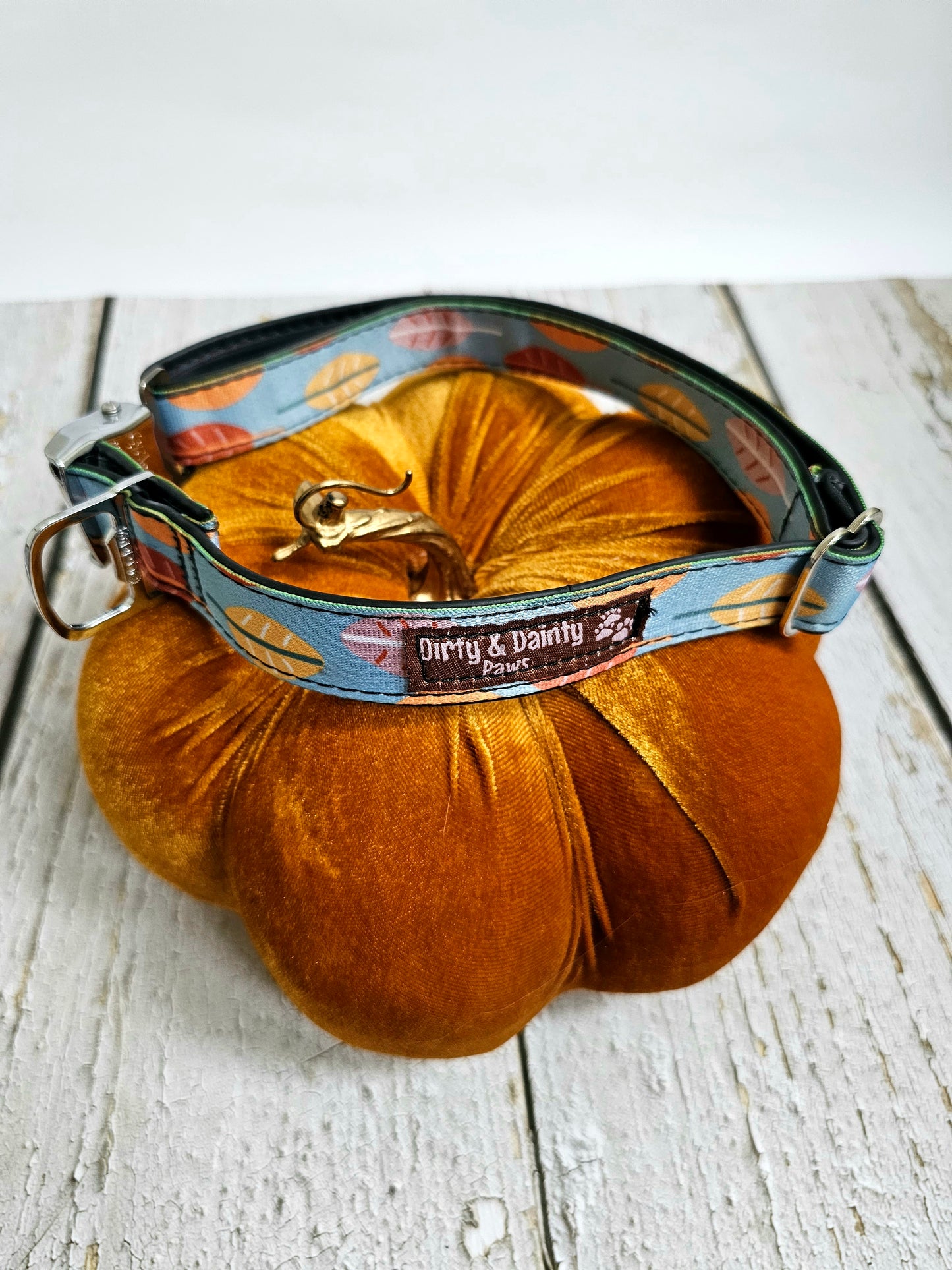 Boho Fall Leaves Dog Collar | Waterproof, NO Stink, Eco-Friendly