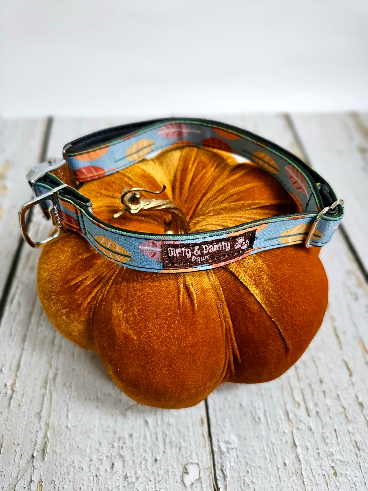 Boho Fall Leaves Dog Collar | Waterproof, NO Stink, Eco-Friendly