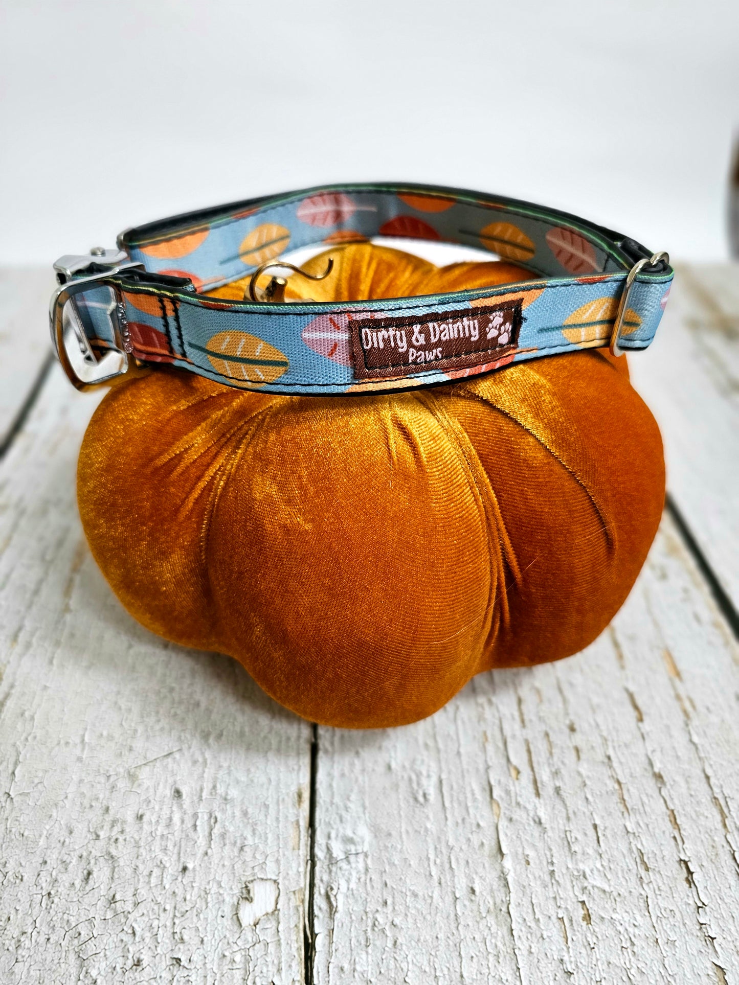 Boho Fall Leaves Dog Collar | Waterproof, NO Stink, Eco-Friendly