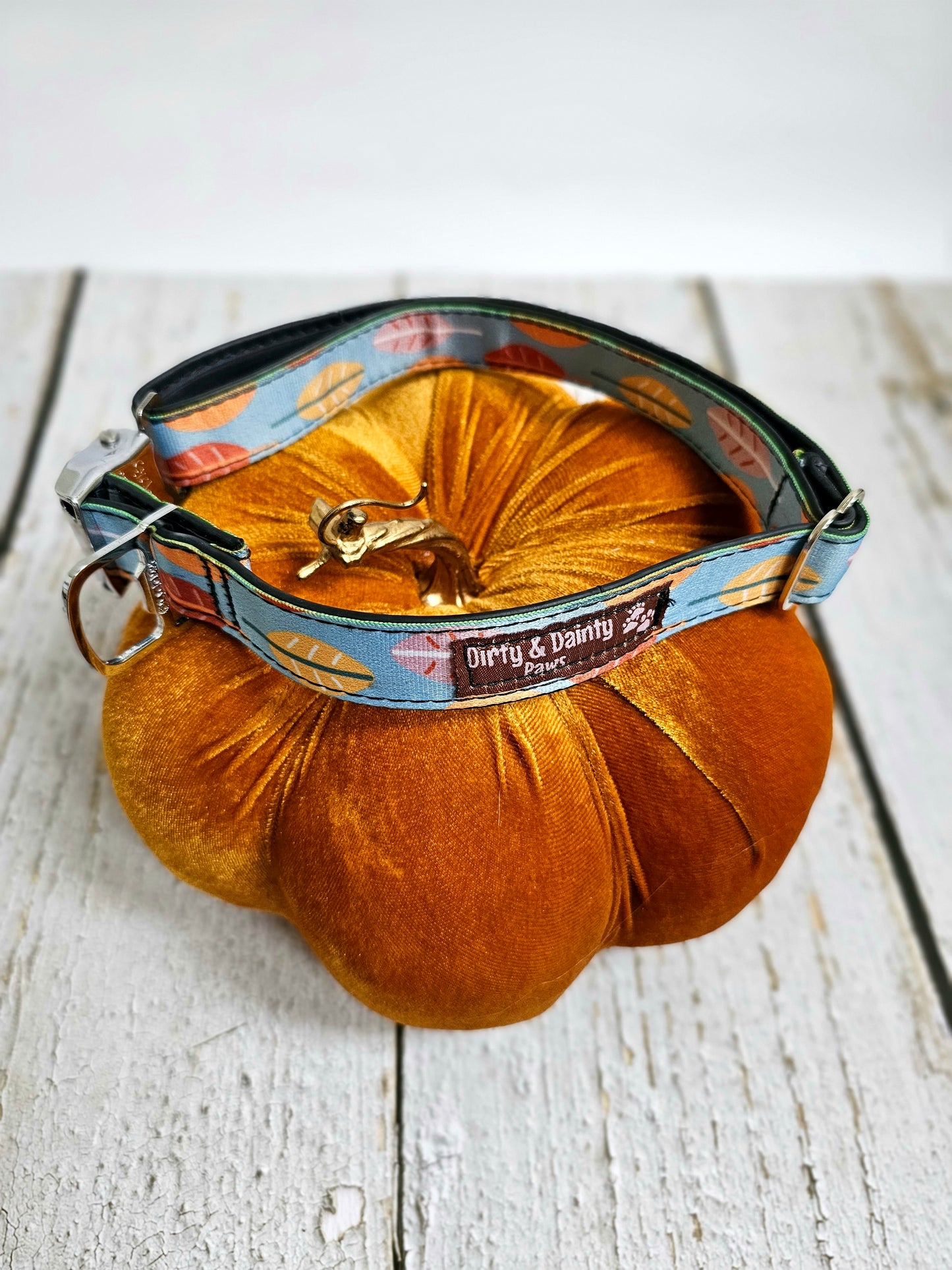 Boho Fall Leaves Dog Collar | Waterproof, NO Stink, Eco-Friendly