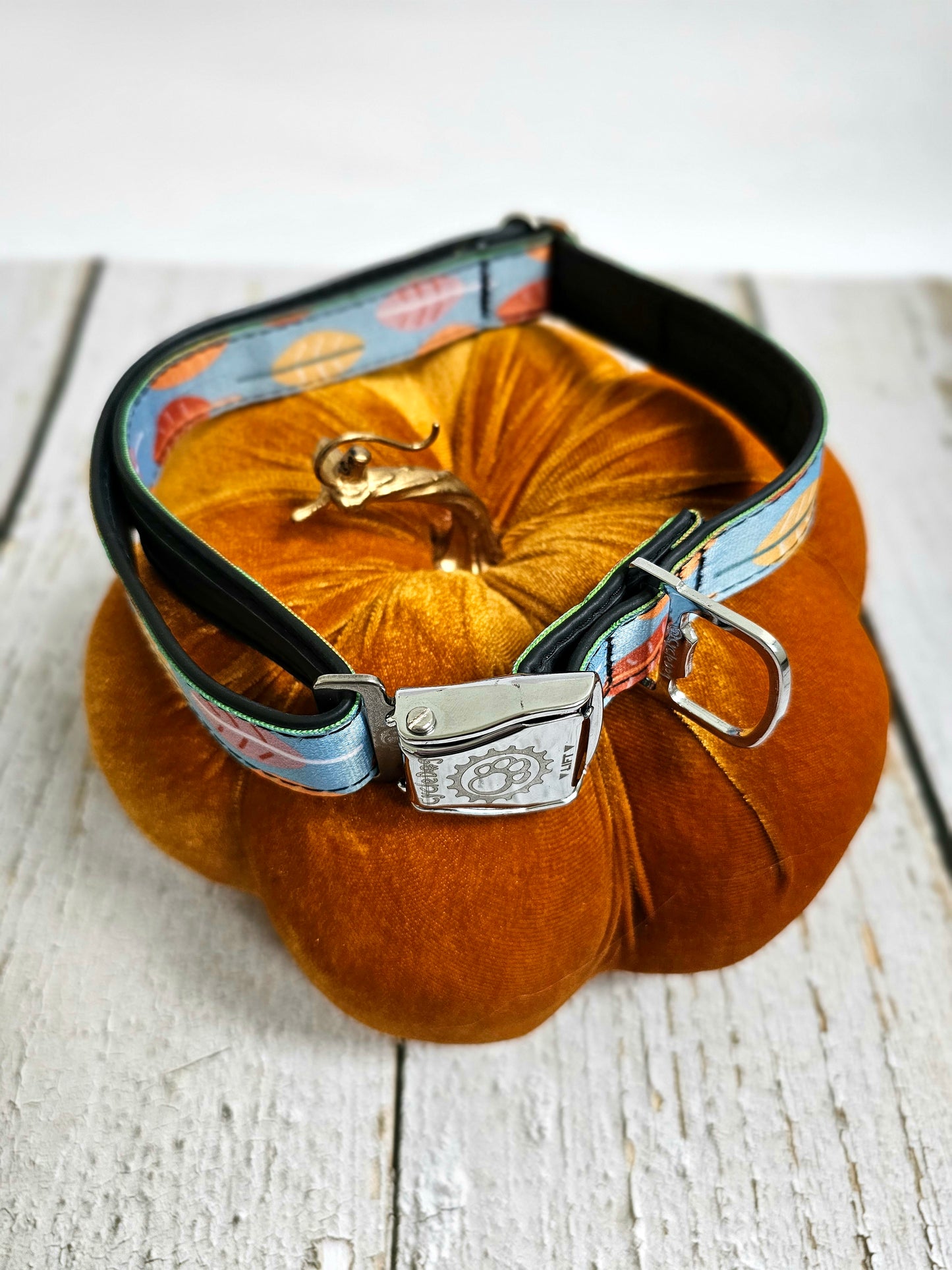 Boho Fall Leaves Dog Collar | Waterproof, NO Stink, Eco-Friendly