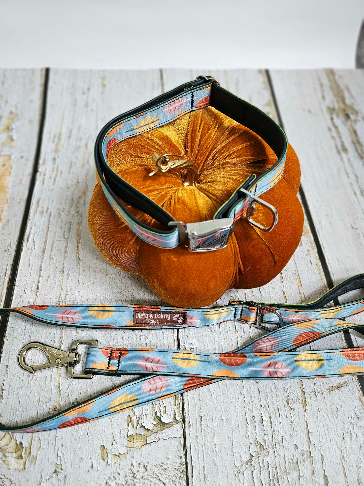 Boho Fall Leaves Dog Collar | Waterproof, NO Stink, Eco-Friendly