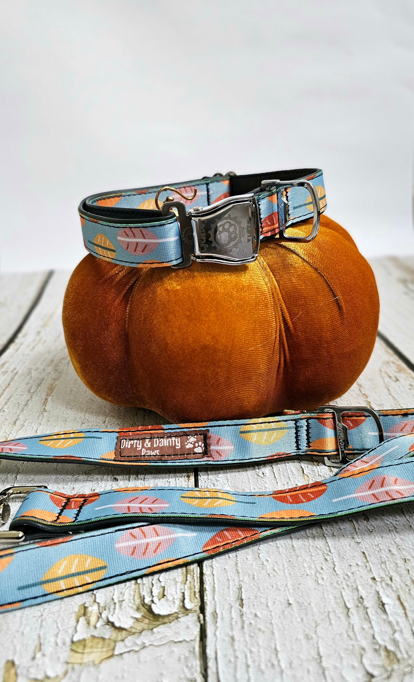 Boho Fall Leaves Dog Collar | Waterproof, NO Stink, Eco-Friendly