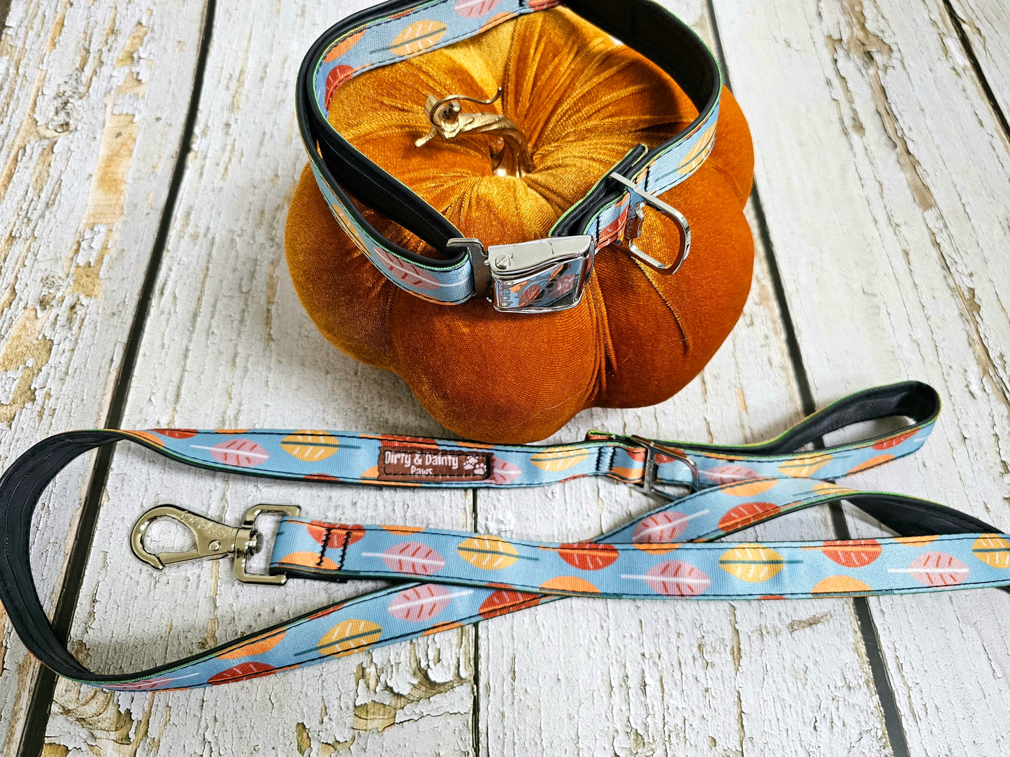 Boho Fall Leaves Dog Collar | Waterproof, NO Stink, Eco-Friendly