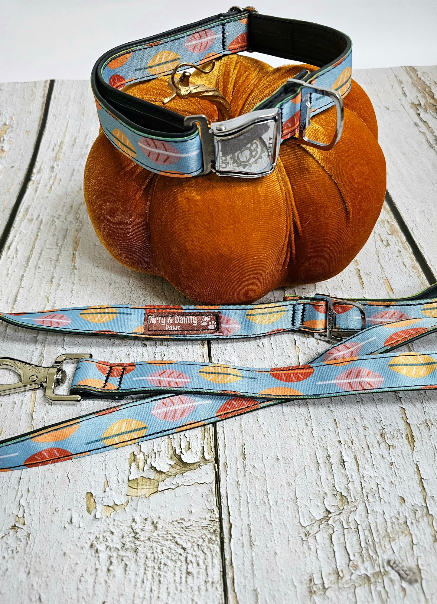 Boho Fall Leaves Dog Collar | Waterproof, NO Stink, Eco-Friendly
