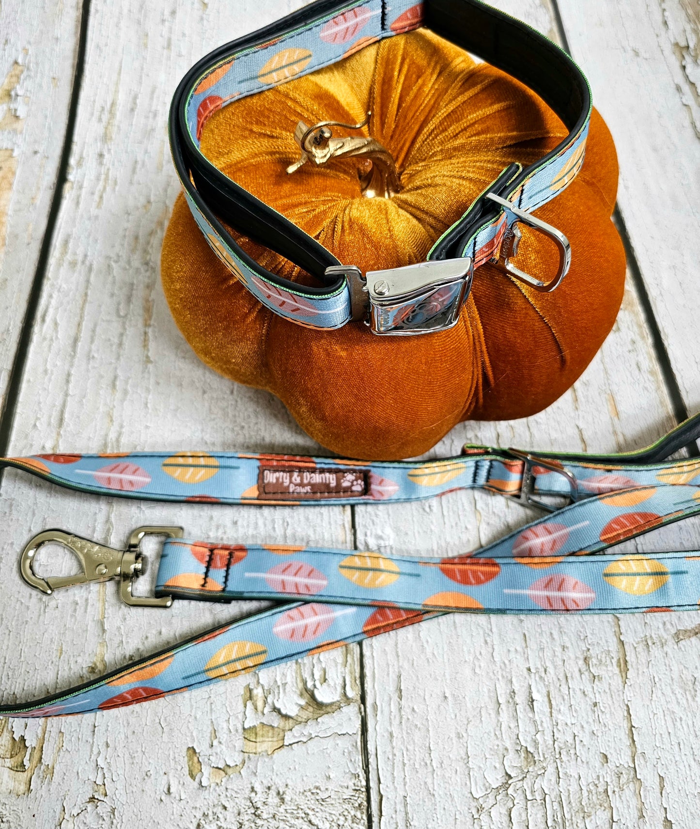 Boho Fall Leaves Dog Leash | Waterproof, NO Stink, Eco-Friendly