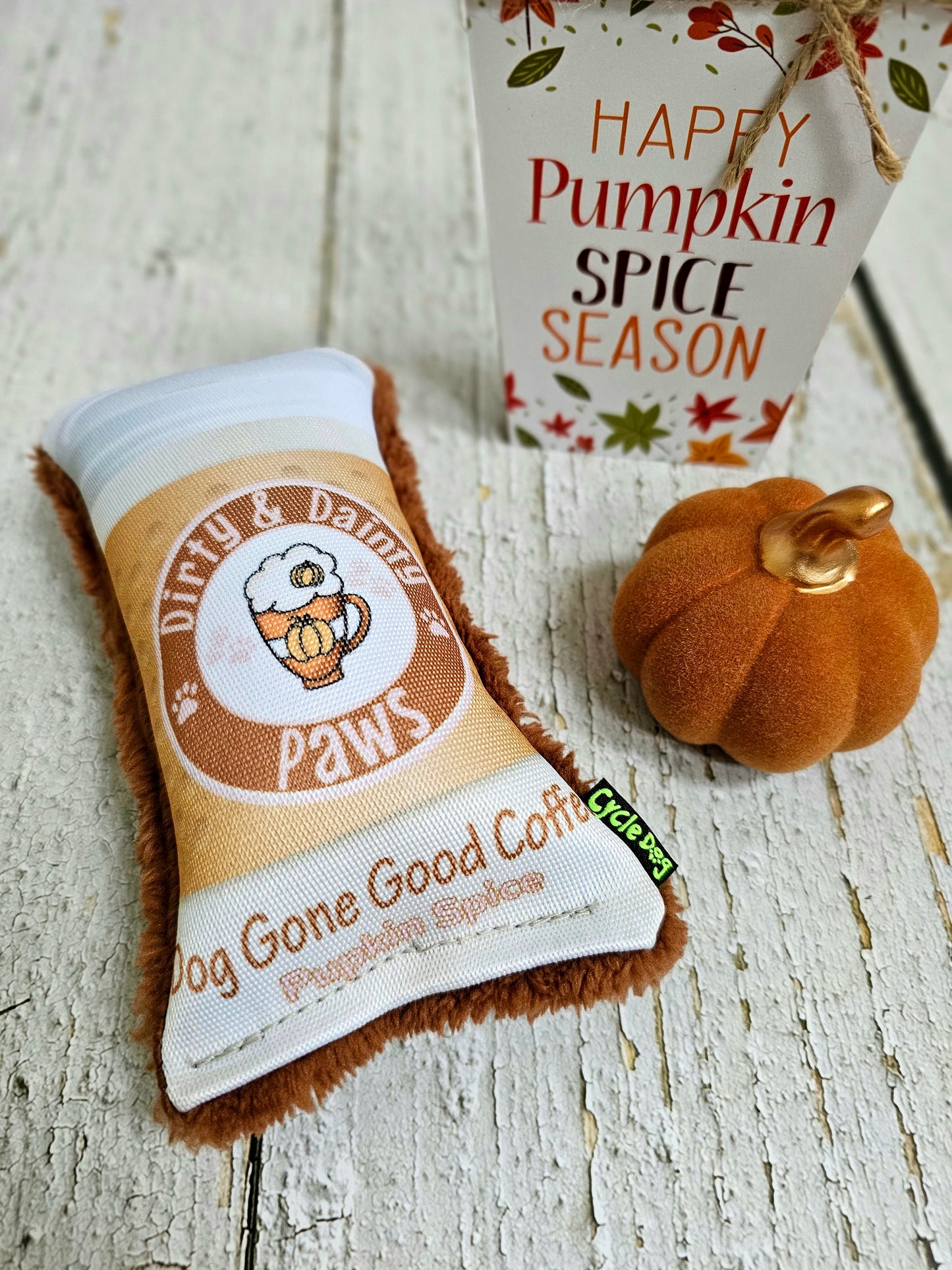 Pupkin Spice Eco-friendly recycled filling dog toy