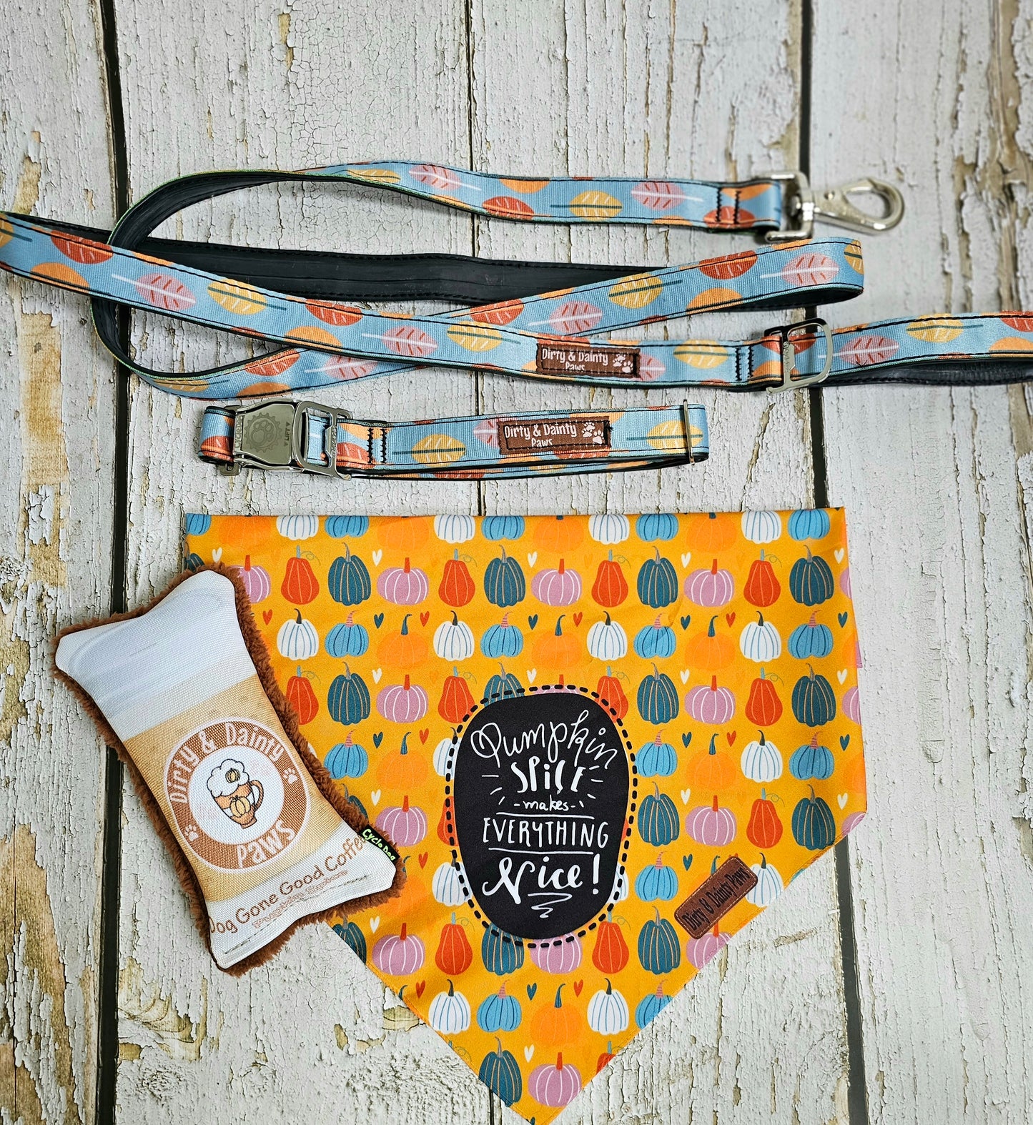 Boho Fall Leaves Dog Collar | Waterproof, NO Stink, Eco-Friendly