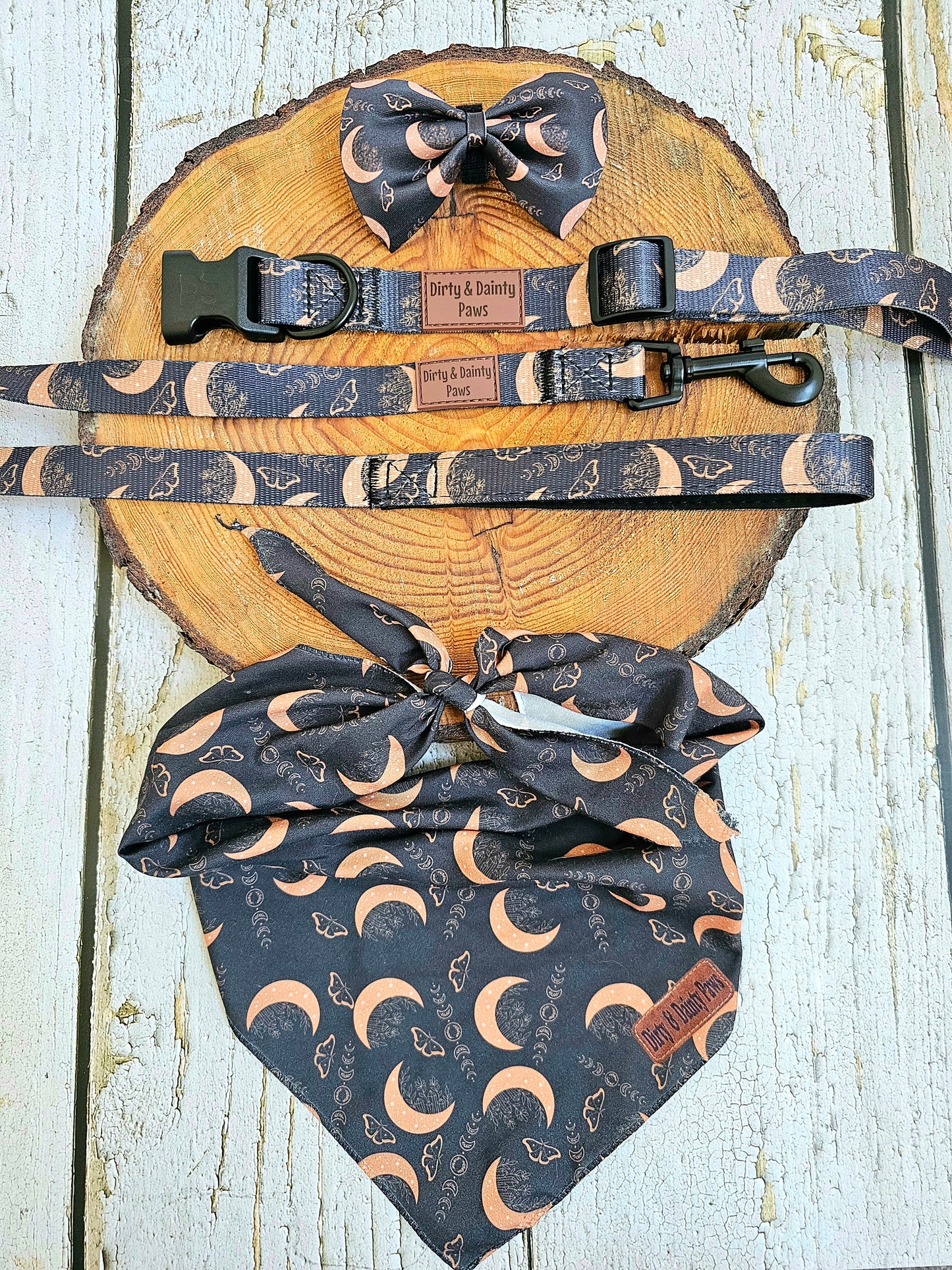 Boho Nights Collection Bundle- Collar, Leash, Harness, Poop Bag Holder- Save AND get a FREE Poop Loop and Easy tie bandana