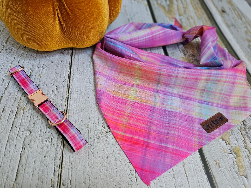Fall Sunset Bundle| Collar and Leash Set| FREE Easy Tie Bandana