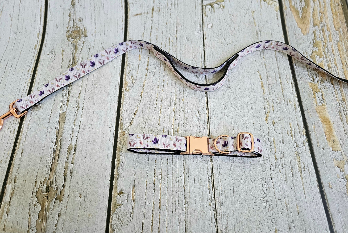 Into The Mystic Crystals and Lunar Moon Dog Leash with Traffic Handle