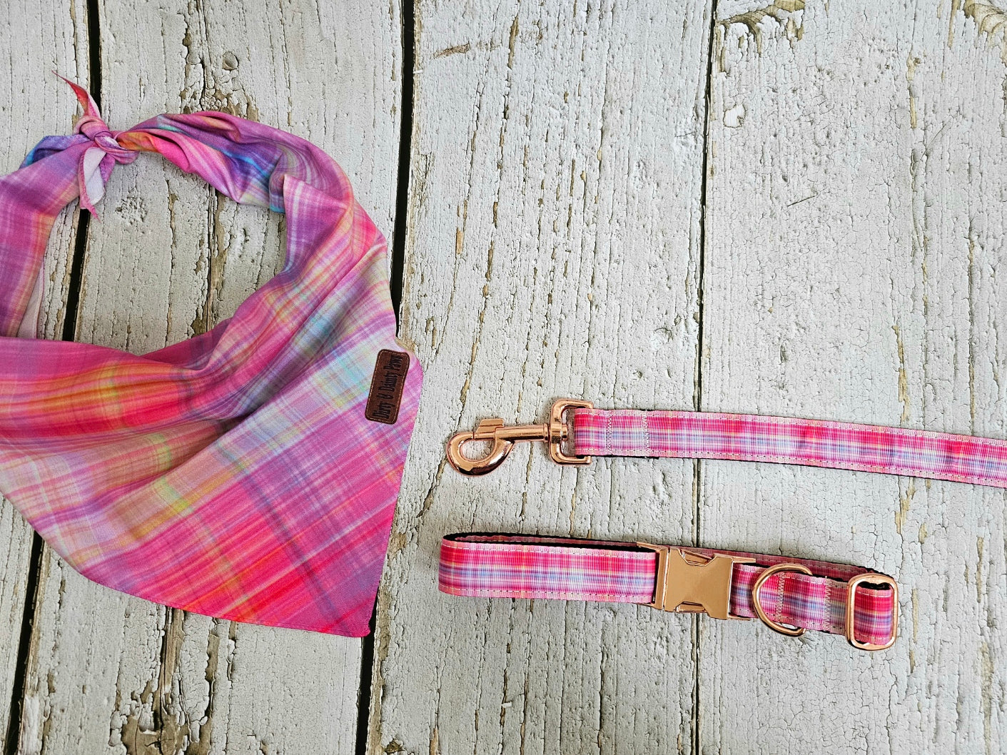 Sunset Plaid Dog Collar