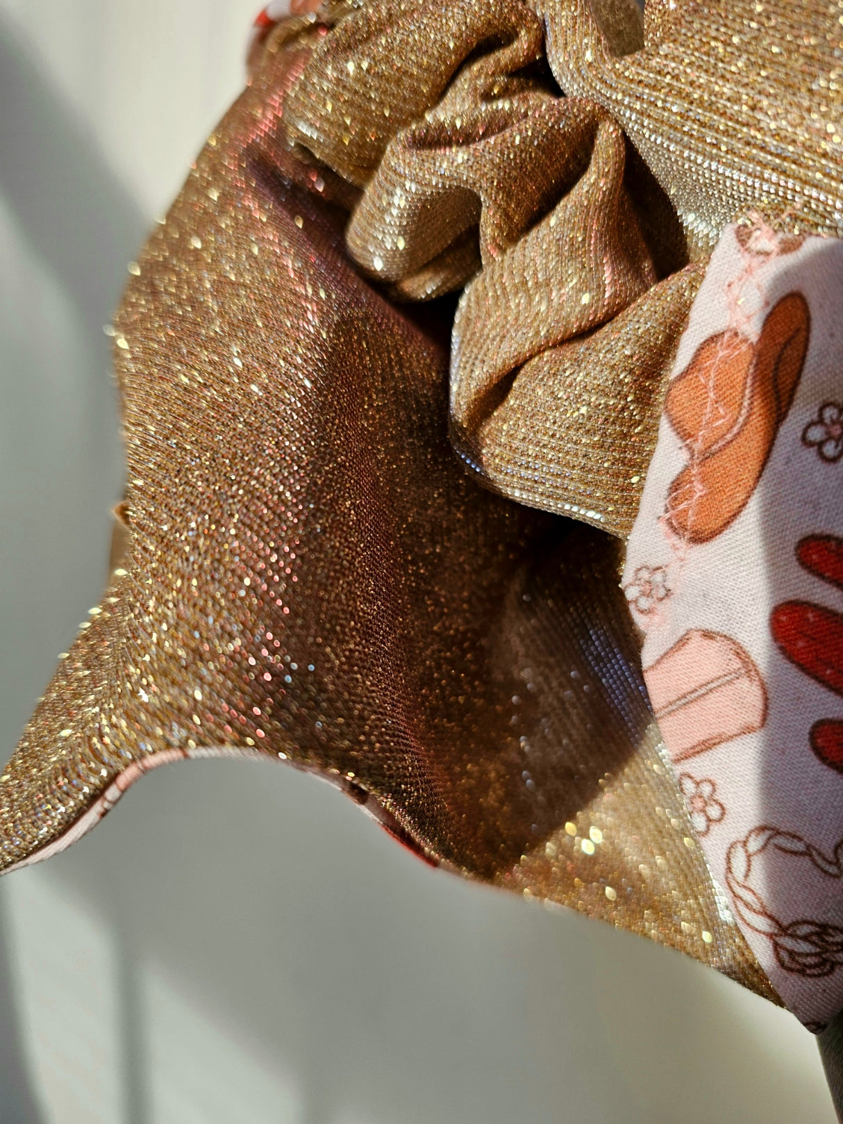 Cowgirl Love Reversible Rose Gold Shimmer Dog Bandana