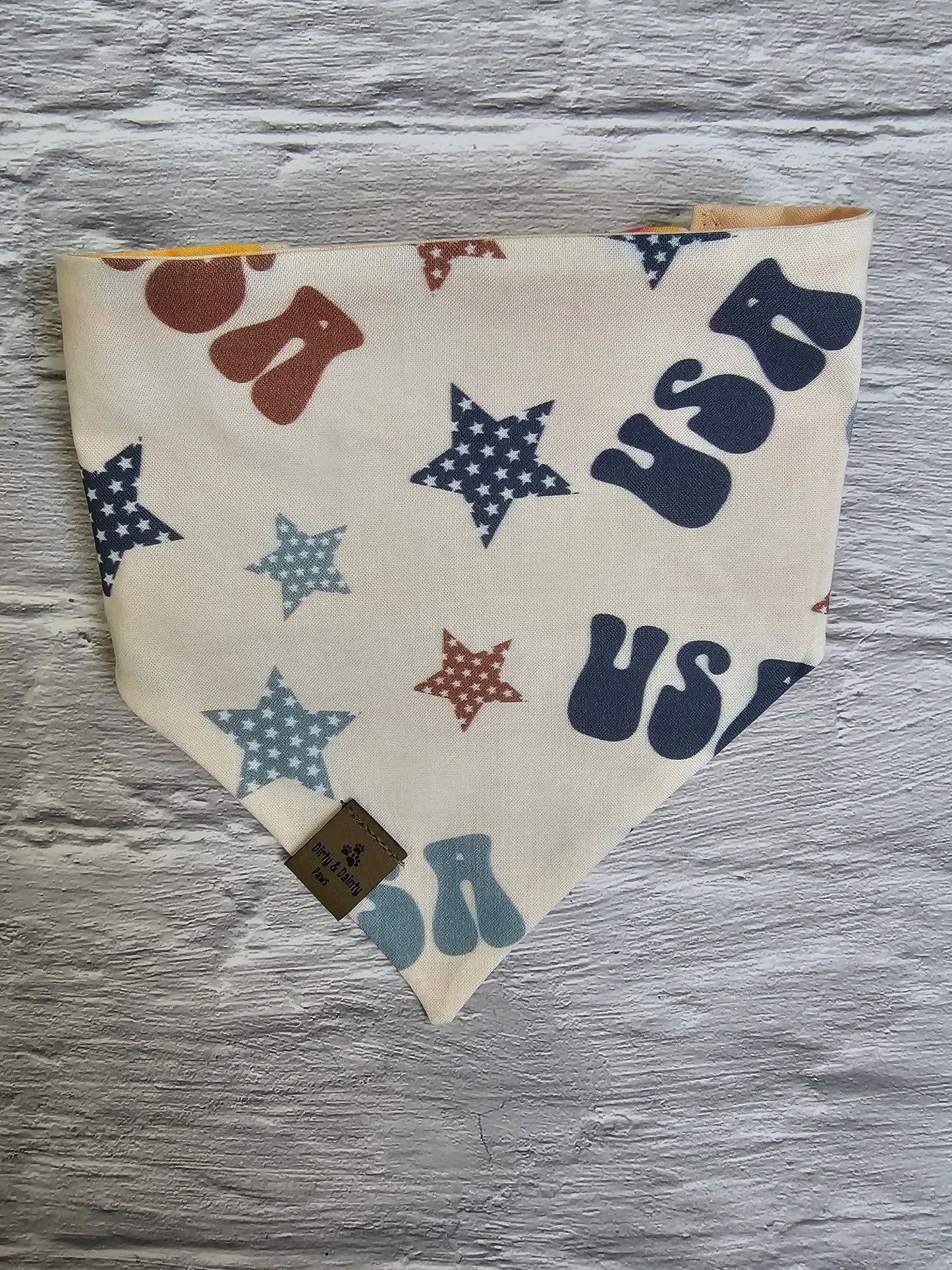 USA/BBQ Reversible Dog Bandana Scrunchie Style