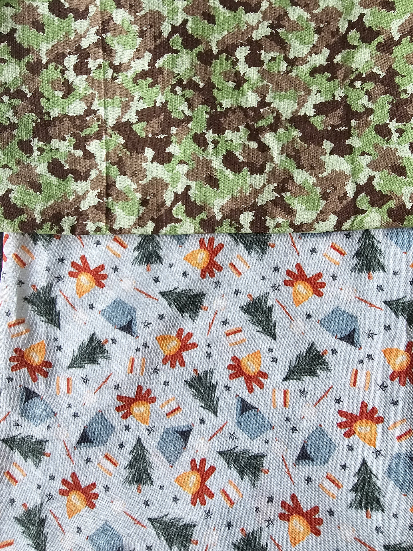 Camping Adventure/Pick your second fabric Reversible Dog Bandana