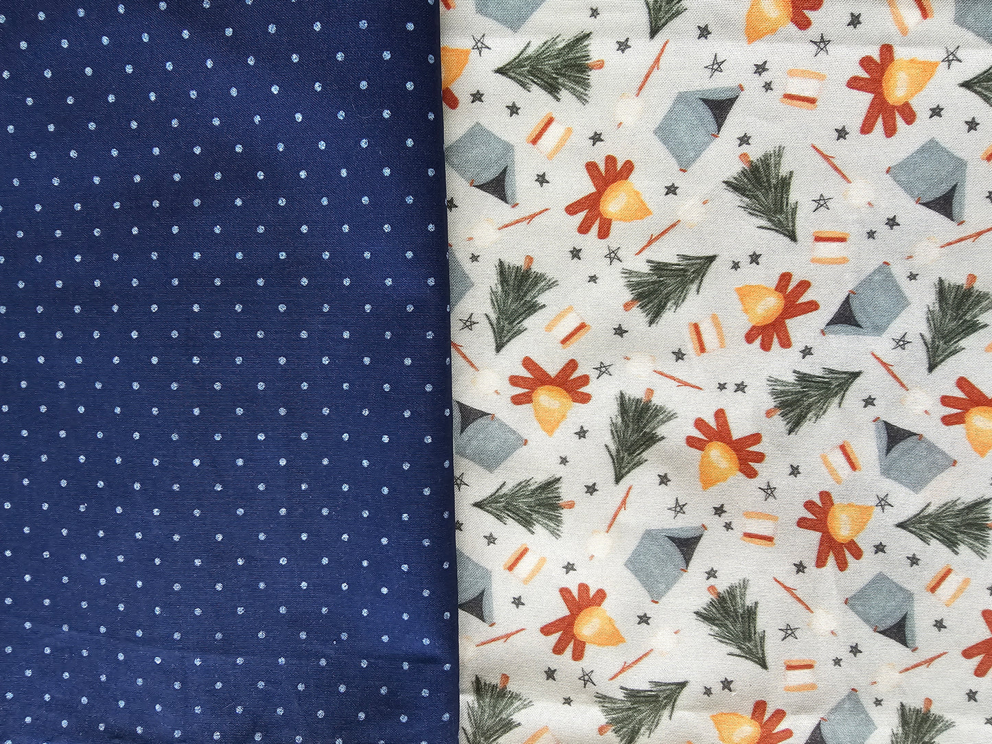 Camping Adventure/Pick your second fabric Reversible Dog Bandana