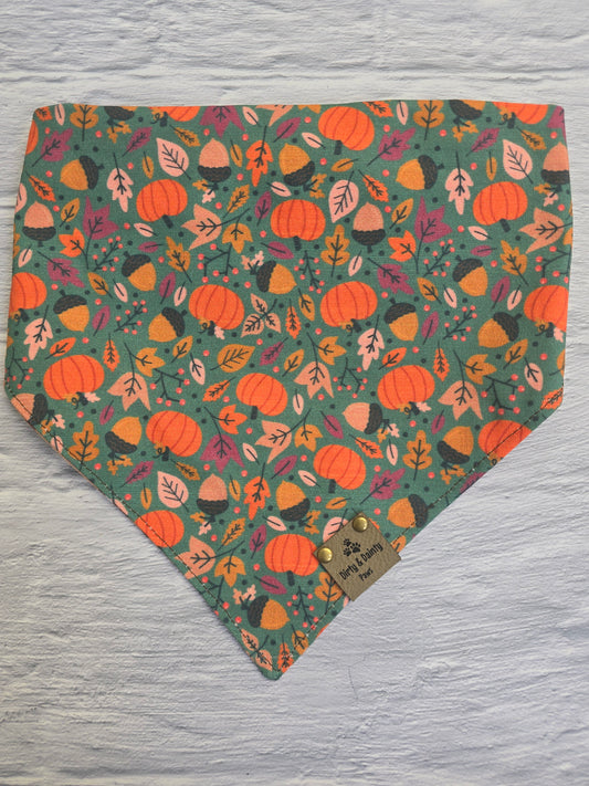 Reversible Fall Football & Pumpkin Patch Autumn Dog Bandana - Perfect for Game Days