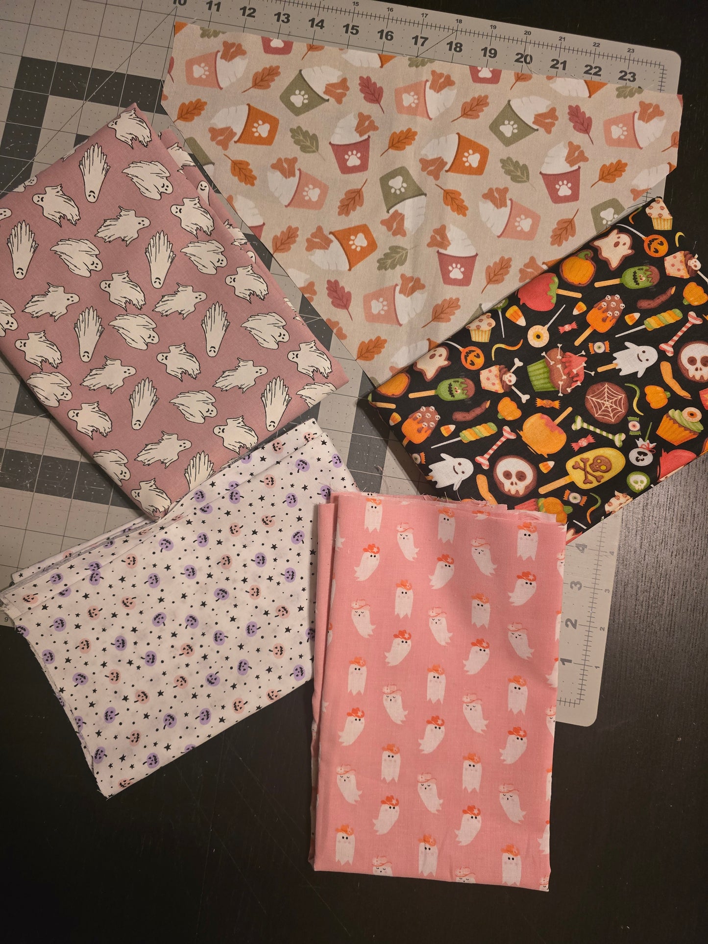 Autumn Pup Cup and Pumpkin Spice Reversible Scrunchie Dog Bandana Boho Chic & Autumn Treats Design