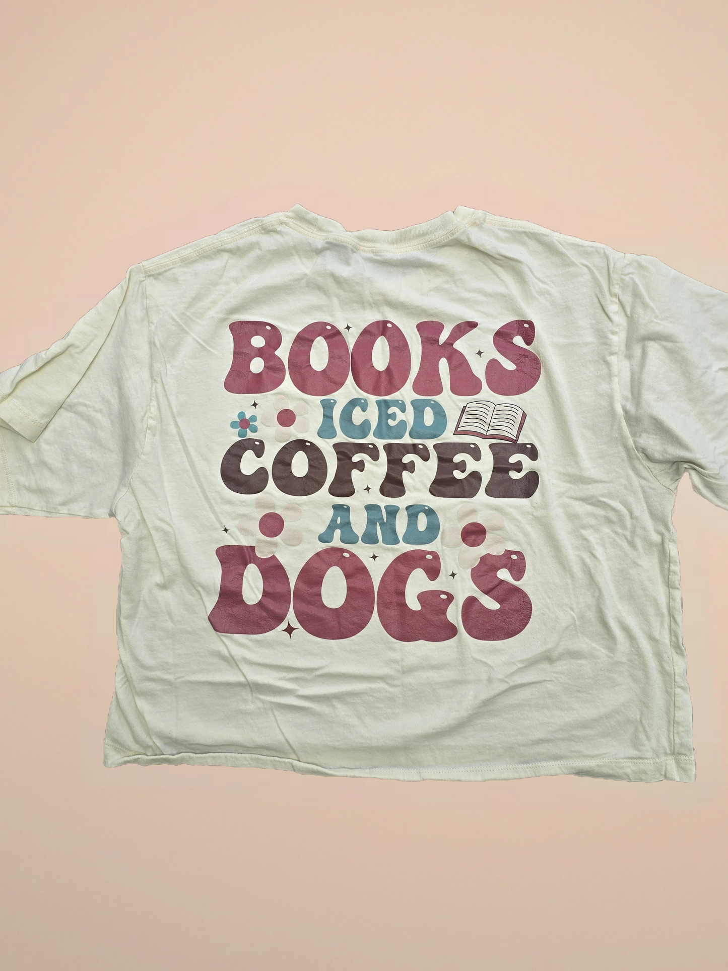 Books, Iced Coffee and Dogs Boxy Tshirt