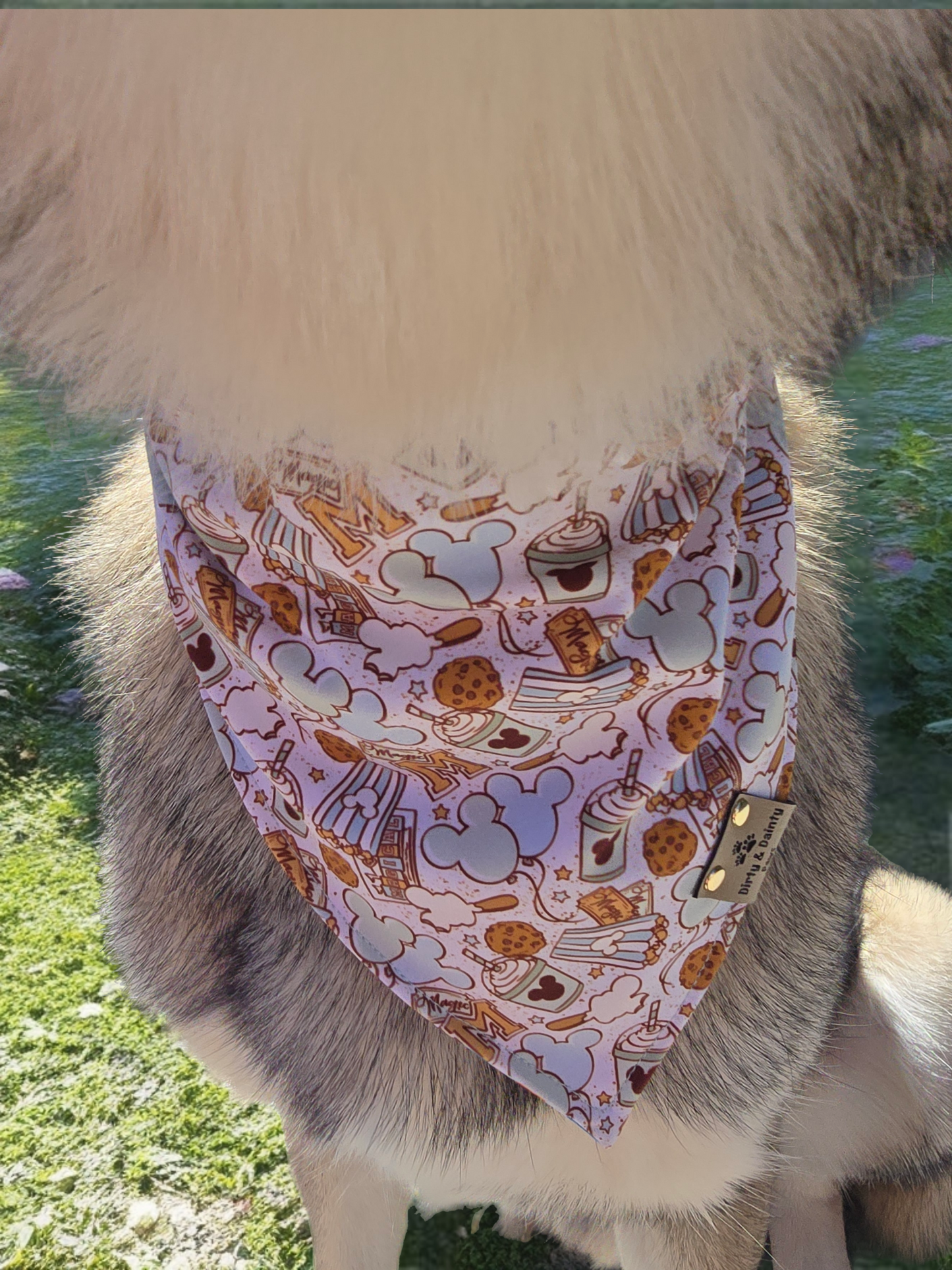 Magical Treats/ Minnie and Mickey Jack-O-Lantern Dog Bandana – Zoomie Proof| Pink or Blue | Dirty & Dainty Paws