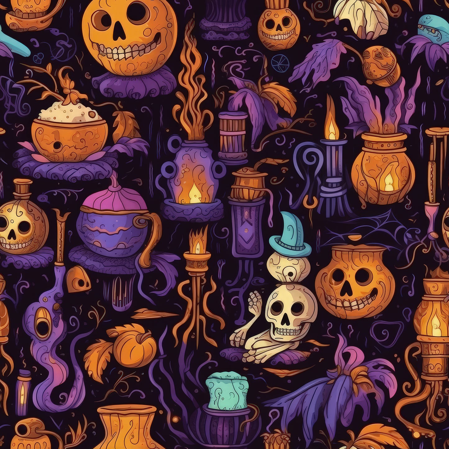 Spooky Jack-O-lantern Dog Collar