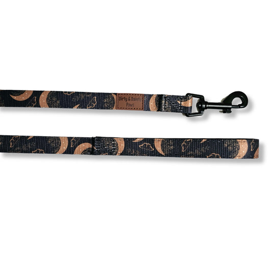 Moons and Moths Boho Nights 6ft Dog Leash | Durable, Padded Handle & Machine Washable
