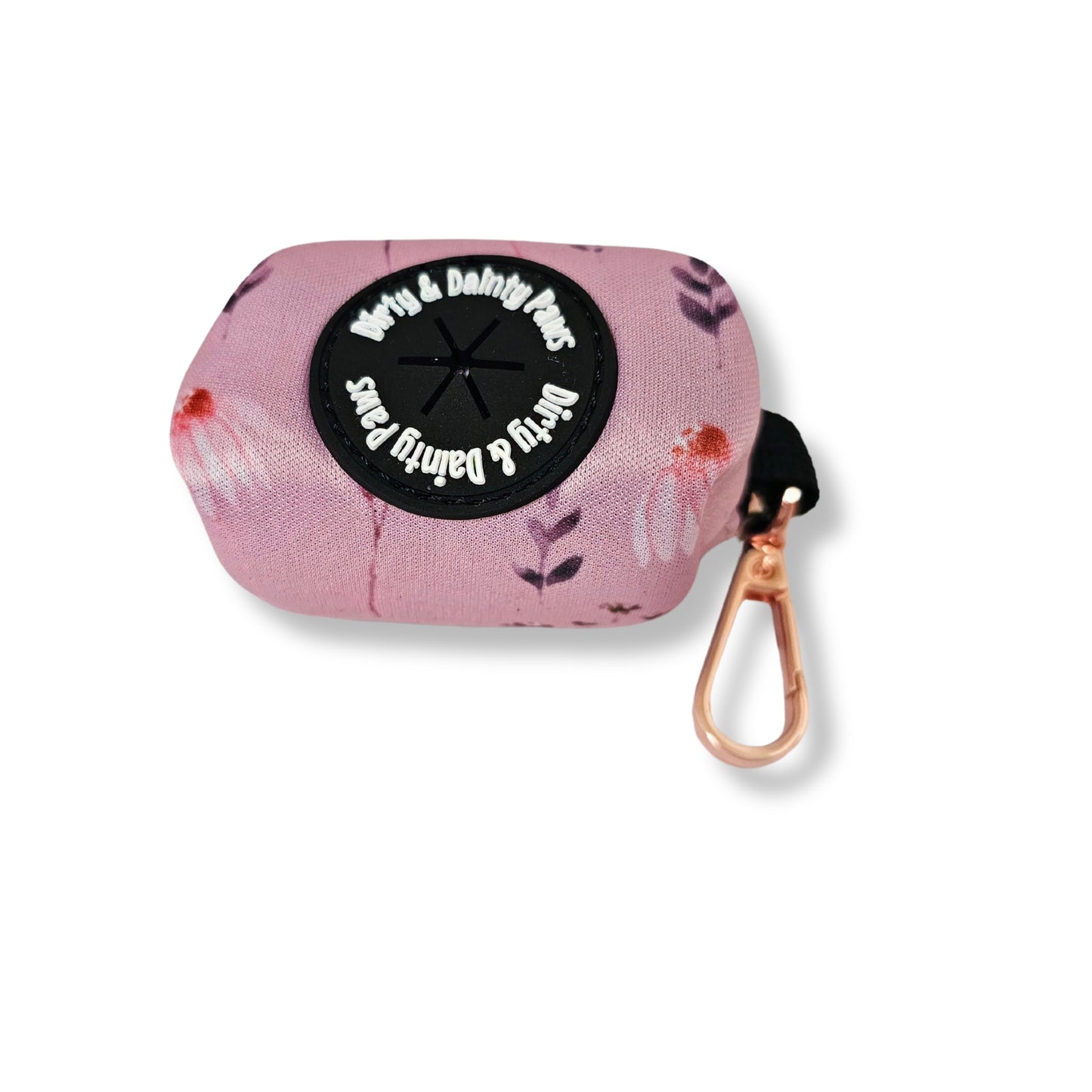 Dainty Wilted Flowers Poop Bag Pouch With Rose Gold Clasp