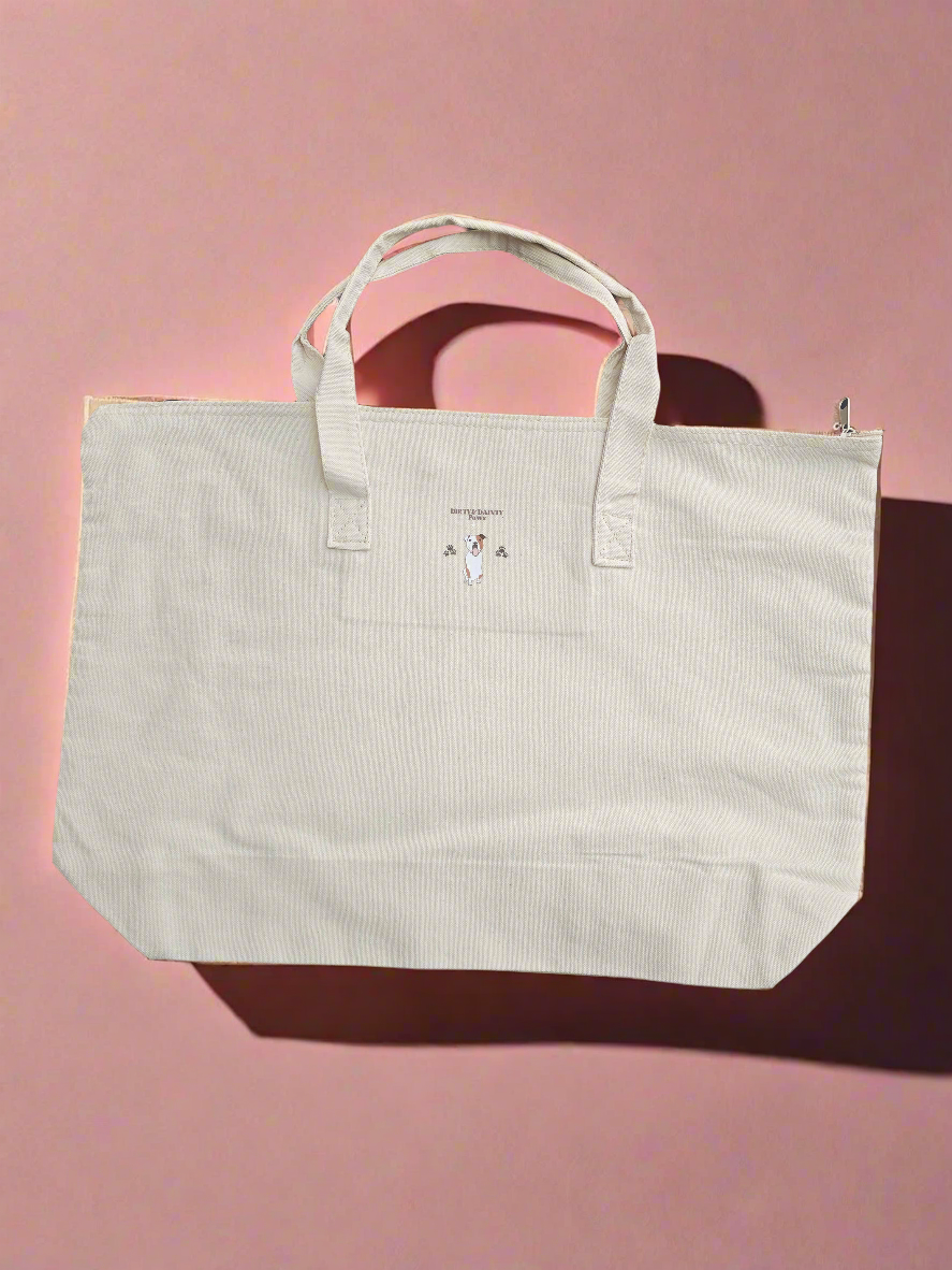 All I want to do is read and Cuddle with my dog Luxe Large Zippered Tote Bag
