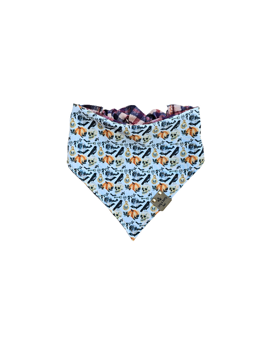 Gothic Ravens | Plaid ZoomieProof™ Reversible Scrunchie Dog Bandana