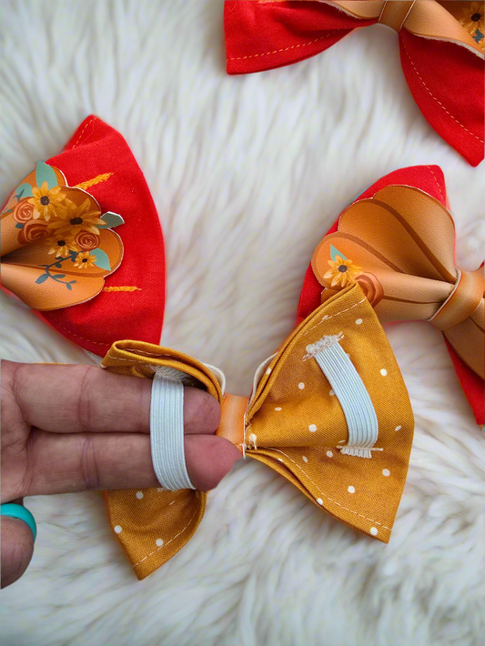 Fall Mini Bow Ties Made with Faux Leather