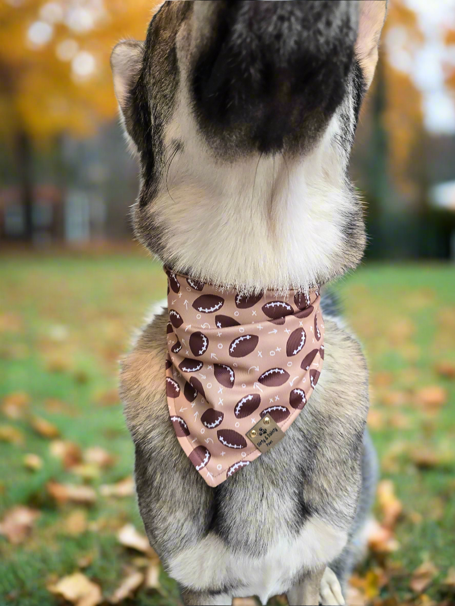 Fall Football Activewear Level Reversible Scrunchie Dog Bandana