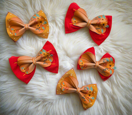 Fall Mini Bow Ties Made with Faux Leather