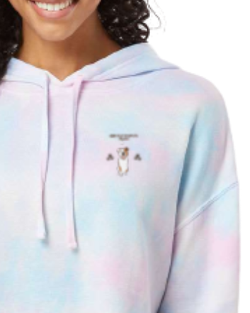 Dogs, Books, and Coffee Women’s Lightweight Cropped Hoodie - Tie Dye Cotton Candy