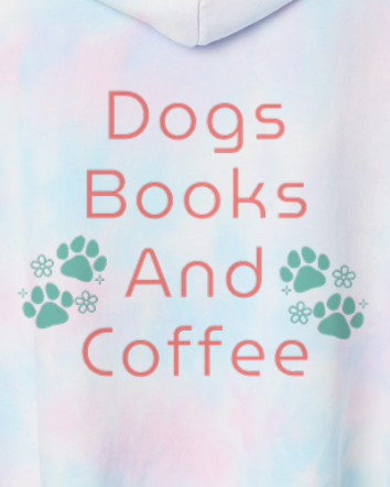Dogs, Books, and Coffee Women’s Lightweight Cropped Hoodie - Tie Dye Cotton Candy
