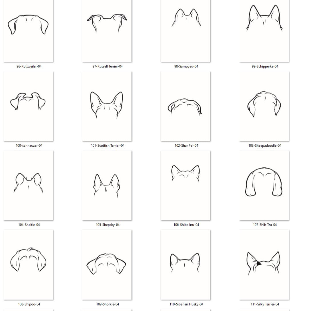 This Dog Mom Wears Her Heart on Her Sleeve -ADD YOUR DOGS NAME AND EAR OUTLINE Personalized Crewneck Sweatshirt