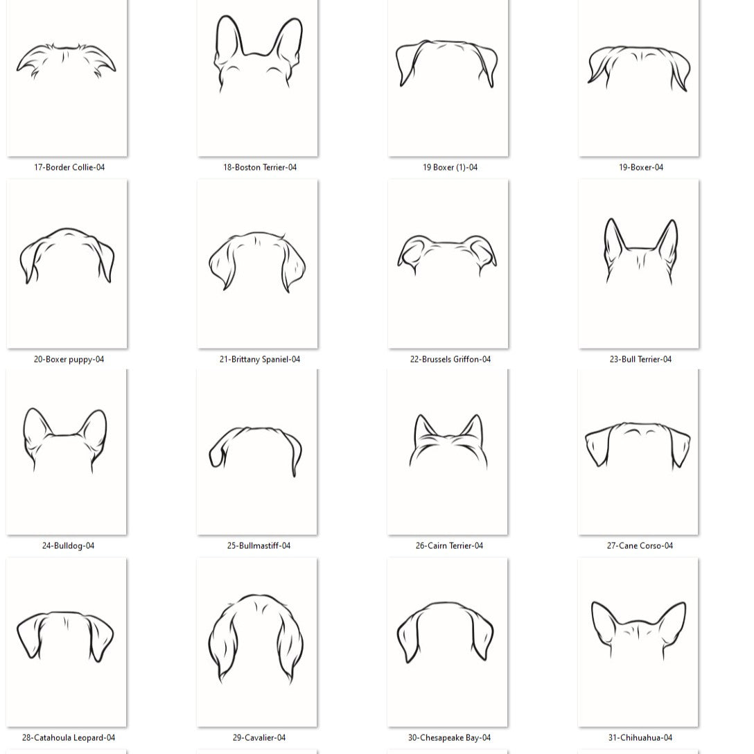 This Dog Mom Wears Her Heart on Her Sleeve -ADD YOUR DOGS NAME AND EAR OUTLINE Personalized Crewneck Sweatshirt