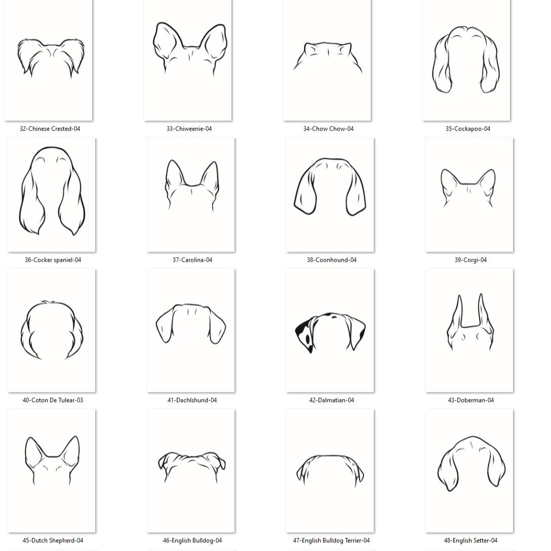 This Dog Mom Wears Her Heart on Her Sleeve -ADD YOUR DOGS NAME AND EAR OUTLINE Personalized Crewneck Sweatshirt