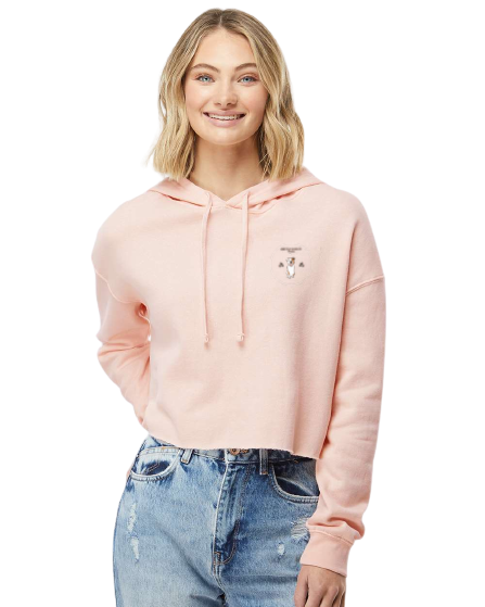 Dogs, Books, and Coffee Women’s Lightweight Cropped Hoodie - Blush
