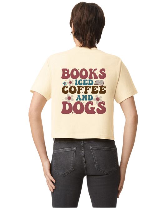 Books, Iced Coffee and Dogs Boxy Tshirt