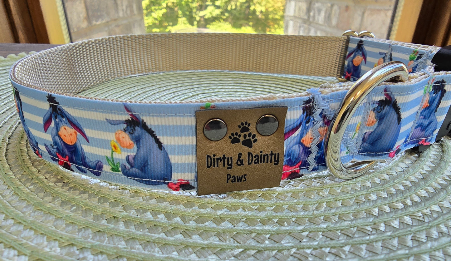 Blue Eeyore Nylon Dog Collar – Tactical Buckle | Dirty & Dainty Paws
