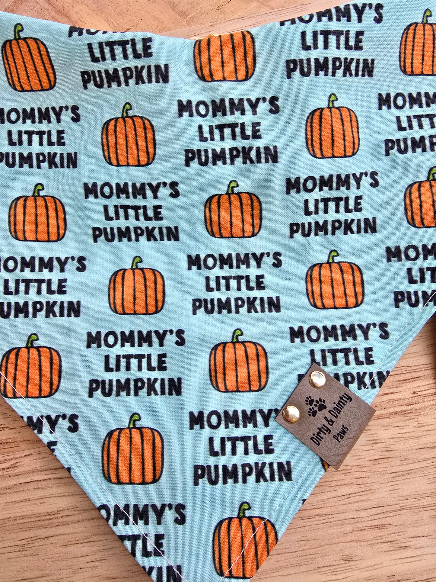 Mommy's Little Pumpkin|Cutest Little Pumpkin|Fall Floral Cozy Cotton Reversible Scrunchie Dog Bandana