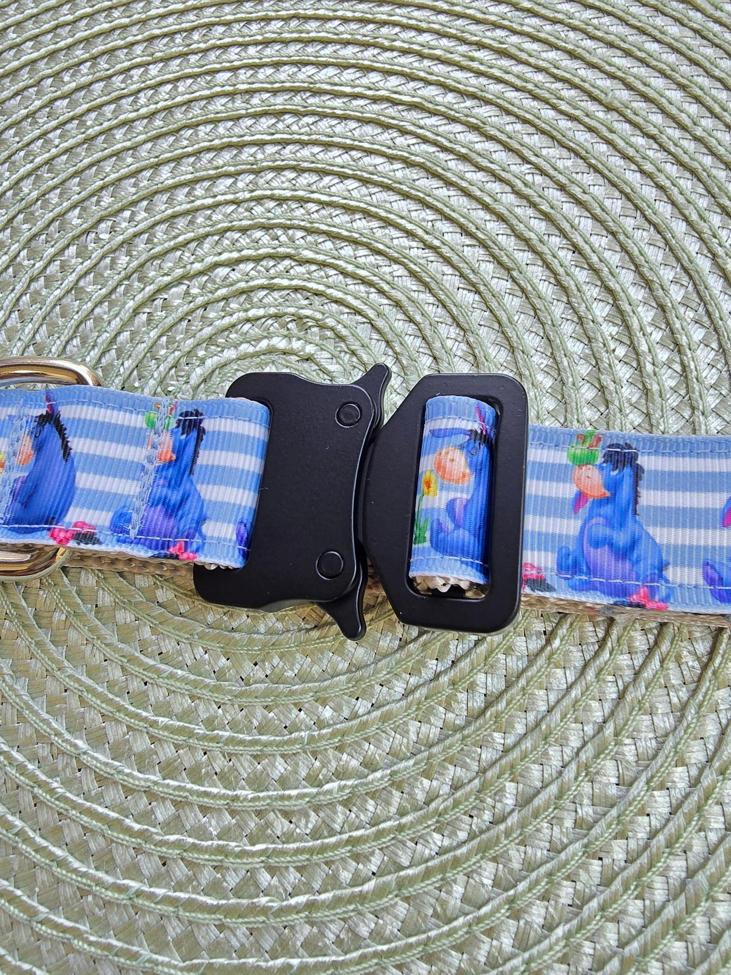 Blue Eeyore Nylon Dog Collar – Tactical Buckle | Dirty & Dainty Paws