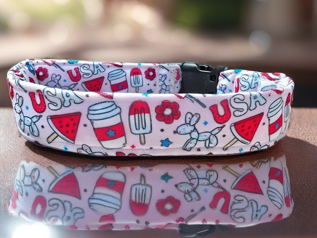 Pawty In The USA| Patriotic USA Neoprene Dog Collar – 4th of July Summer Dog Collar