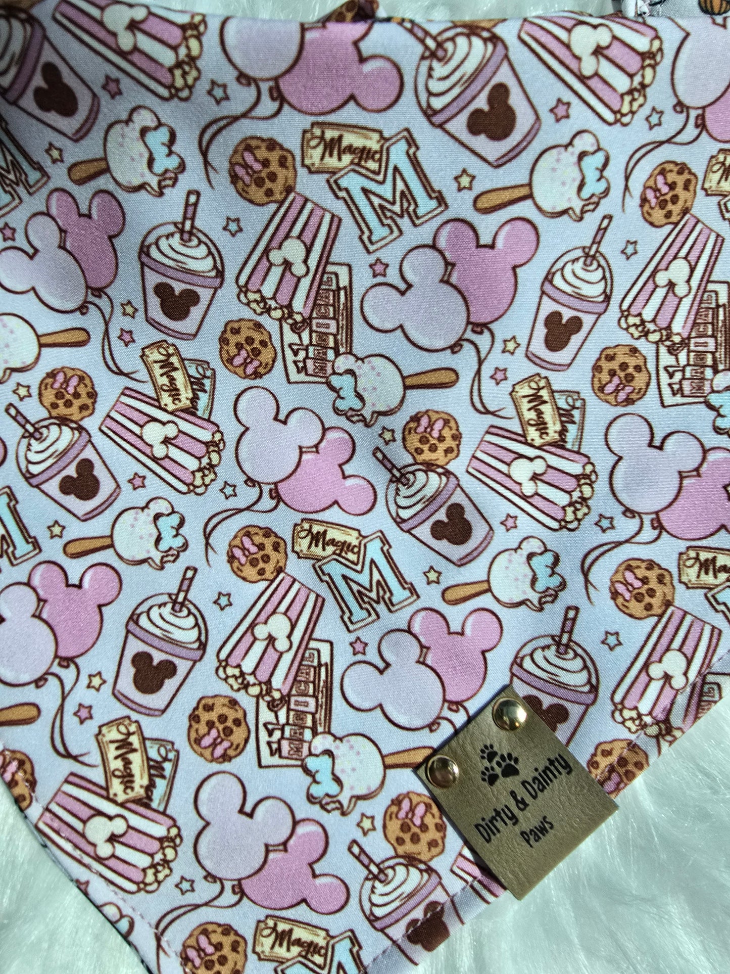 Magical Treats/ Minnie and Mickey Jack-O-Lantern Dog Bandana – Zoomie Proof| Pink or Blue | Dirty & Dainty Paws